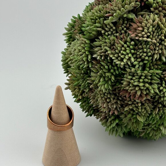 Tiny Wide Band Copper Pinkie Ring - Picture 2 of 5